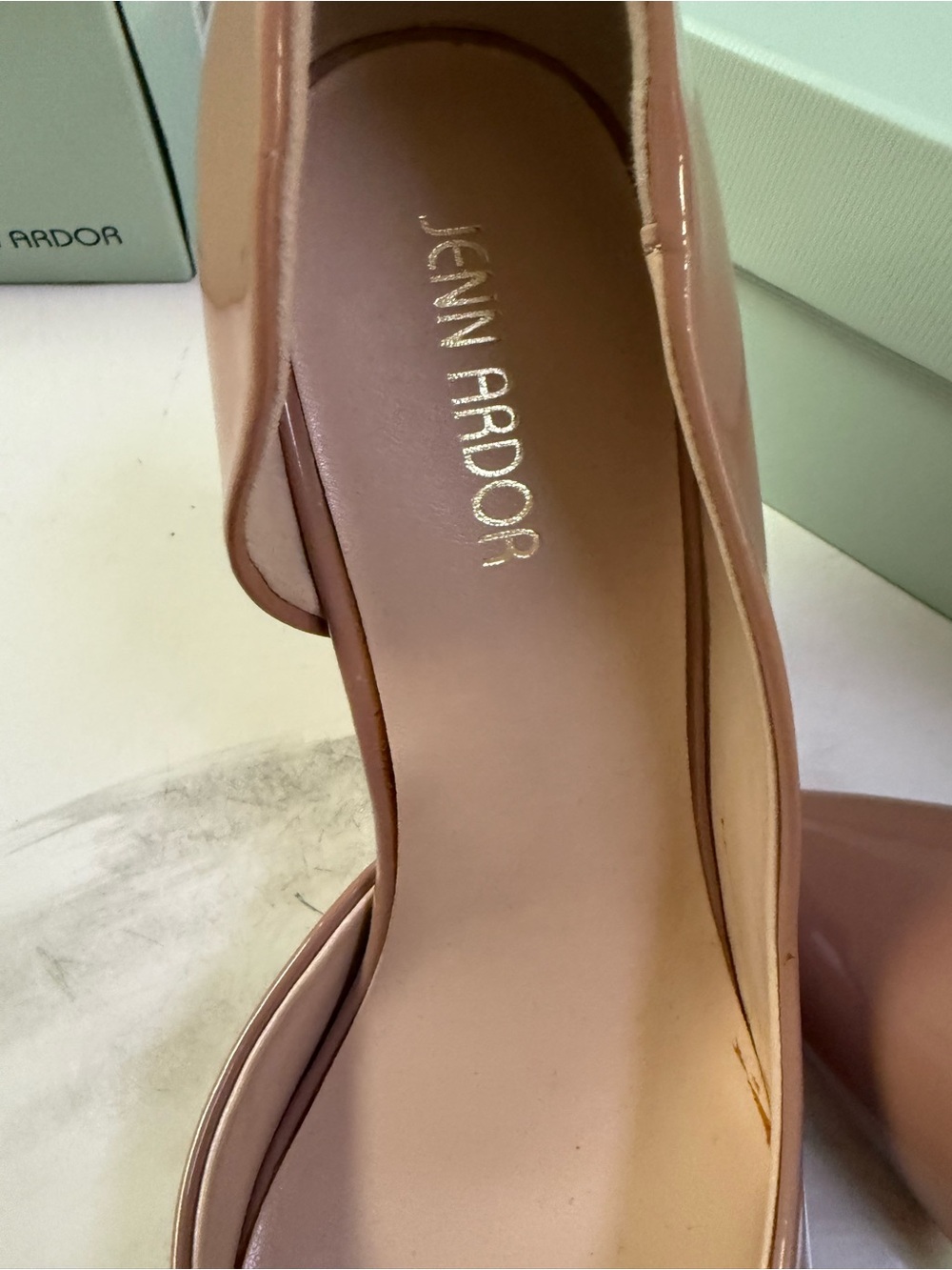 Jenn Ardor Nude Patent Pointed Toe D'Orsay Stiletto Heel Pumps Size 9 - Picture 5 of 8